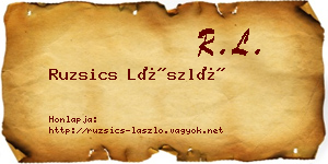 Ruzsics László névjegykártya